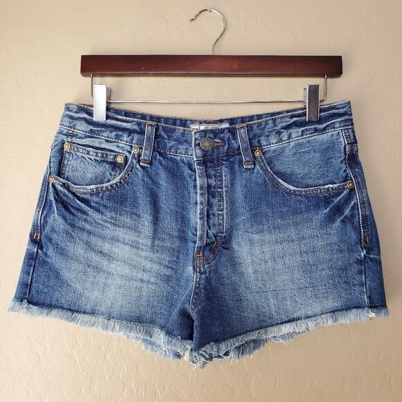Free People High-Rise Cut Off Denim Shorts - Picture 2 of 9